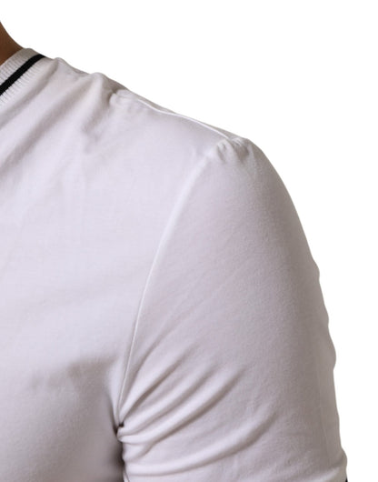 Dolce & Gabbana White Short Sleeves Deep V - Neck Men T-shirt – IT4 | S par Dolce & Gabbana | Disponible sur Sandy Store ByNet