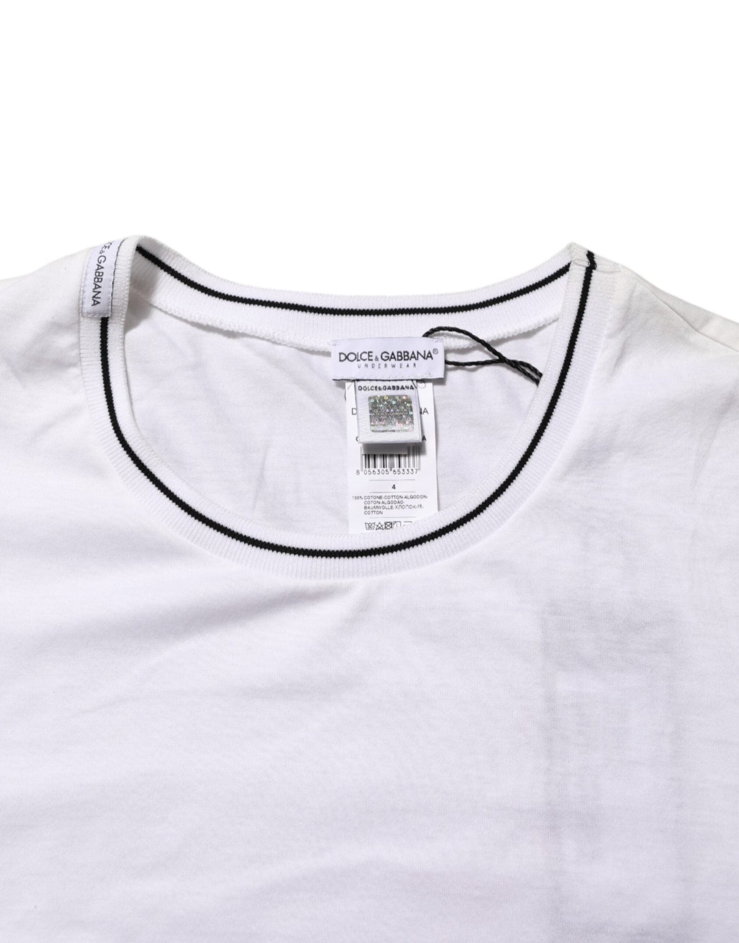 Dolce & Gabbana White Short Sleeves Round Neck Men Underwear T-shirt – IT4 | S par Dolce & Gabbana | Disponible sur Sandy Store ByNet