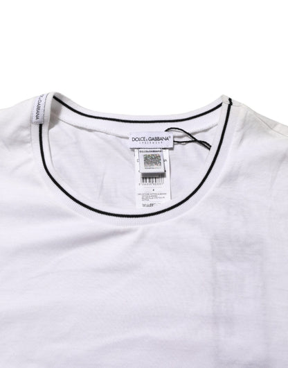 Dolce & Gabbana White Short Sleeves Round Neck Men Underwear T-shirt – IT4 | S par Dolce & Gabbana | Disponible sur Sandy Store ByNet
