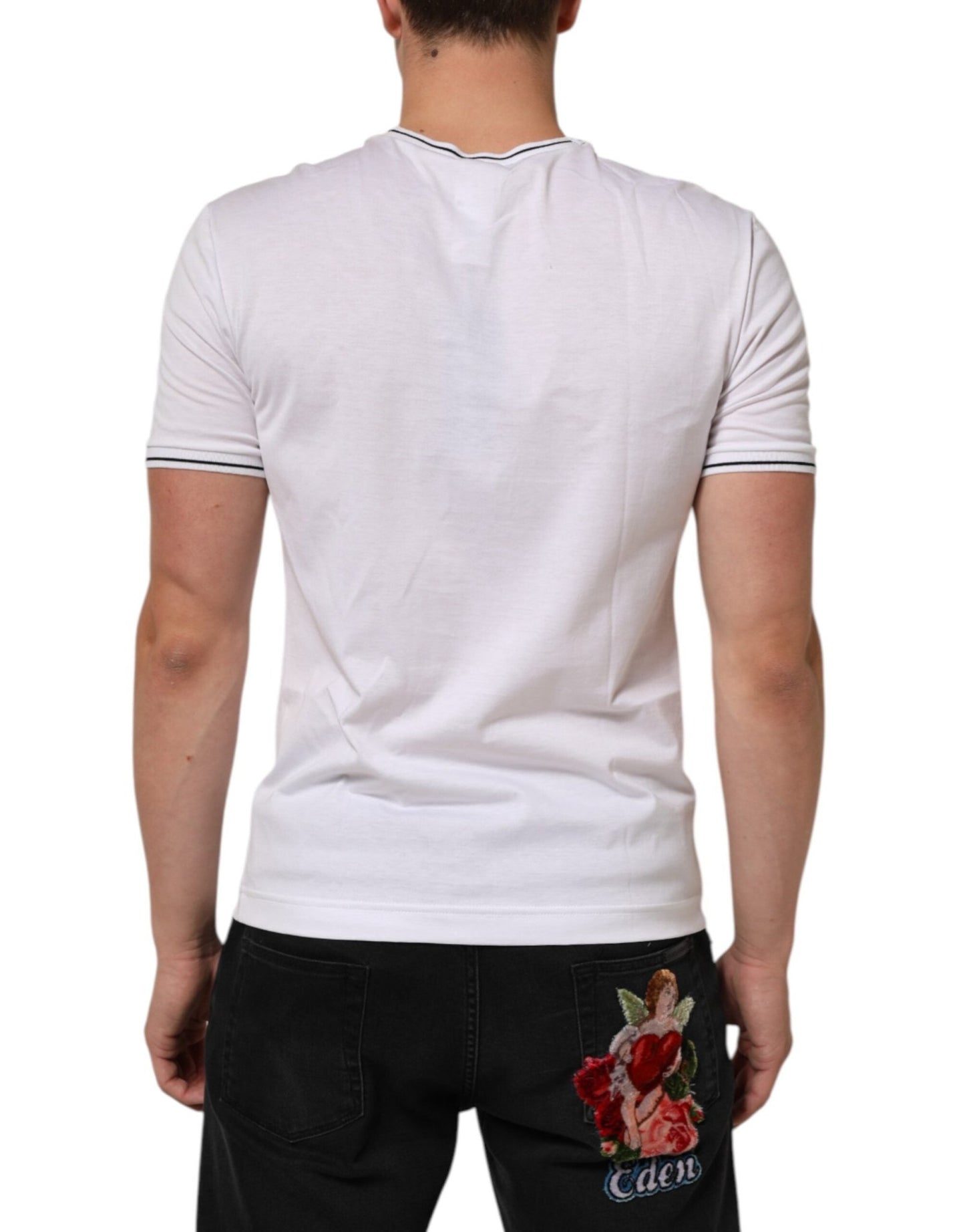 Dolce & Gabbana White Short Sleeves Round Neck Men Underwear T-shirt – IT4 | S par Dolce & Gabbana | Disponible sur Sandy Store ByNet