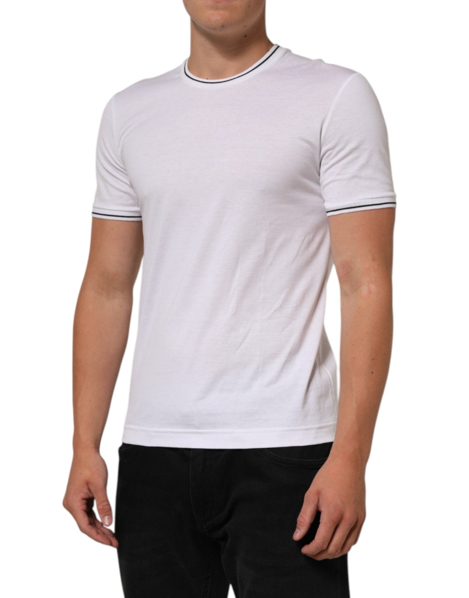 Dolce & Gabbana White Short Sleeves Round Neck Men Underwear T-shirt – IT4 | S par Dolce & Gabbana | Disponible sur Sandy Store ByNet