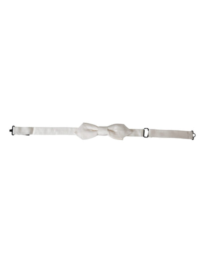 Dolce & Gabbana White Silk Adjustable Neck Men Papillon Bow Tie – par Dolce & Gabbana | Disponible sur Sandy Store ByNet