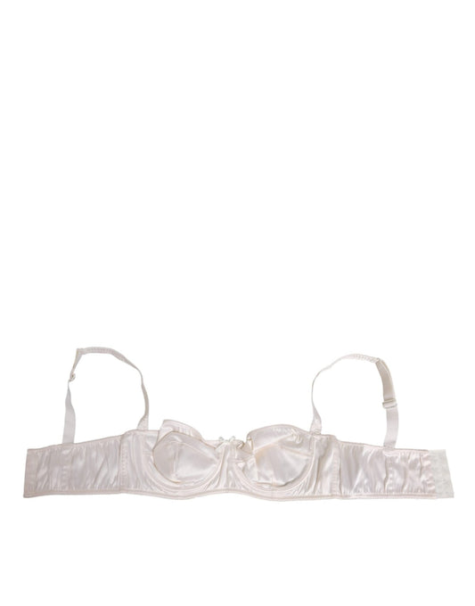 Dolce & Gabbana White Silk Satin Balconnet Lingerie Bra Underwear – IT3 | M par Dolce & Gabbana | Disponible sur Sandy Store ByNet