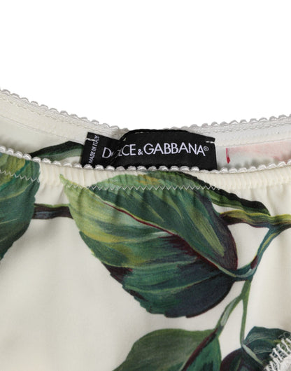 Dolce & Gabbana White Silk Satin Floral Lace Trim Slip Underwear – IT3 | M par Dolce & Gabbana | Disponible sur Sandy Store ByNet