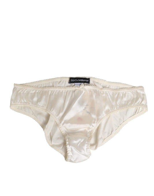 Dolce & Gabbana White Silk Satin Lingerie Panty Underwear – IT2 | S par Dolce & Gabbana | Disponible sur Sandy Store ByNet