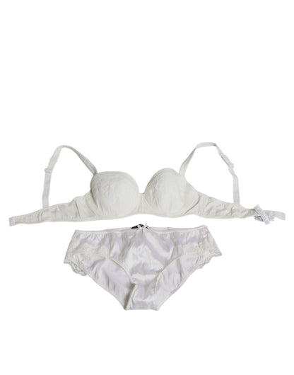Dolce & Gabbana White Silk Stretch Panty Balconette Bra Underwear – IT1 | XS par Dolce & Gabbana | Disponible sur Sandy Store ByNet
