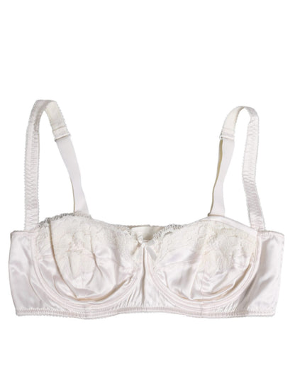 Dolce & Gabbana White Silk Underwired Balconette Bra Underwear – IT4 | L par Dolce & Gabbana | Disponible sur Sandy Store ByNet