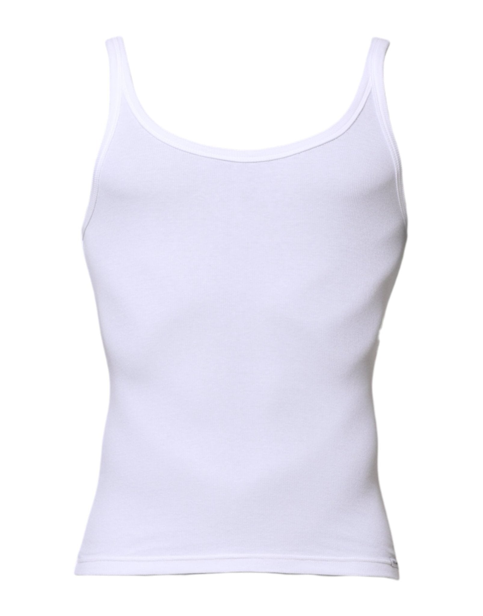Dolce & Gabbana White Sleeveless Round Neck Men Tank T-shirt – IT2 | XXS par Dolce & Gabbana | Disponible sur Sandy Store ByNet