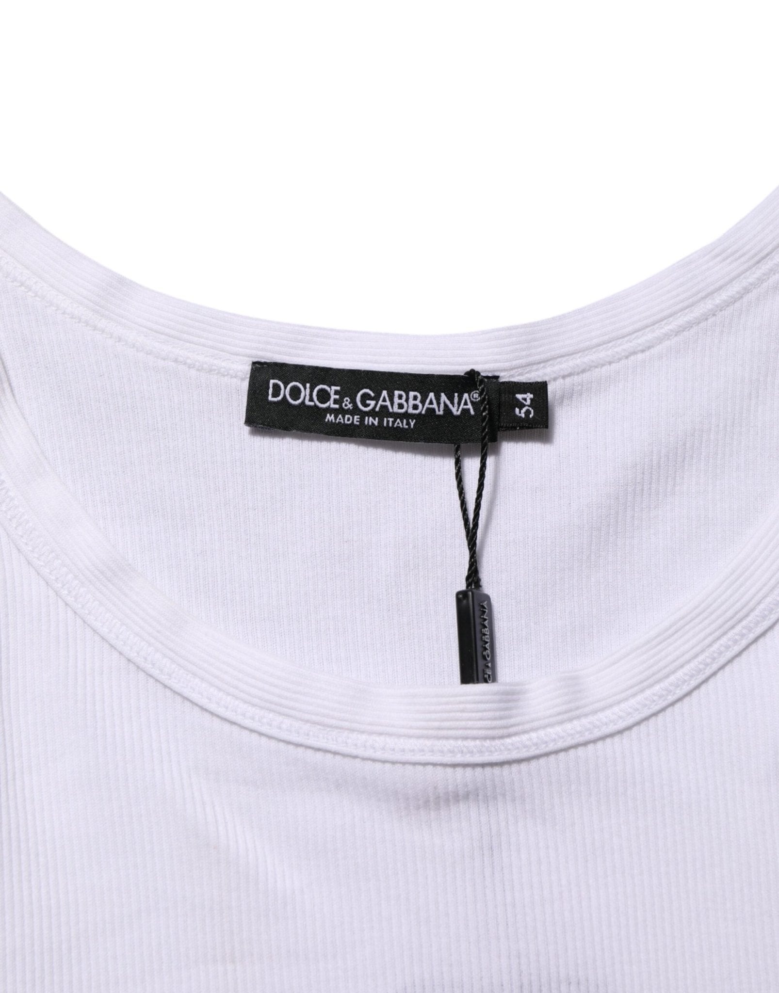 Dolce & Gabbana White Sleeveless Round Neck Tank Top T-shirt – IT54 | XL par Dolce & Gabbana | Disponible sur Sandy Store ByNet