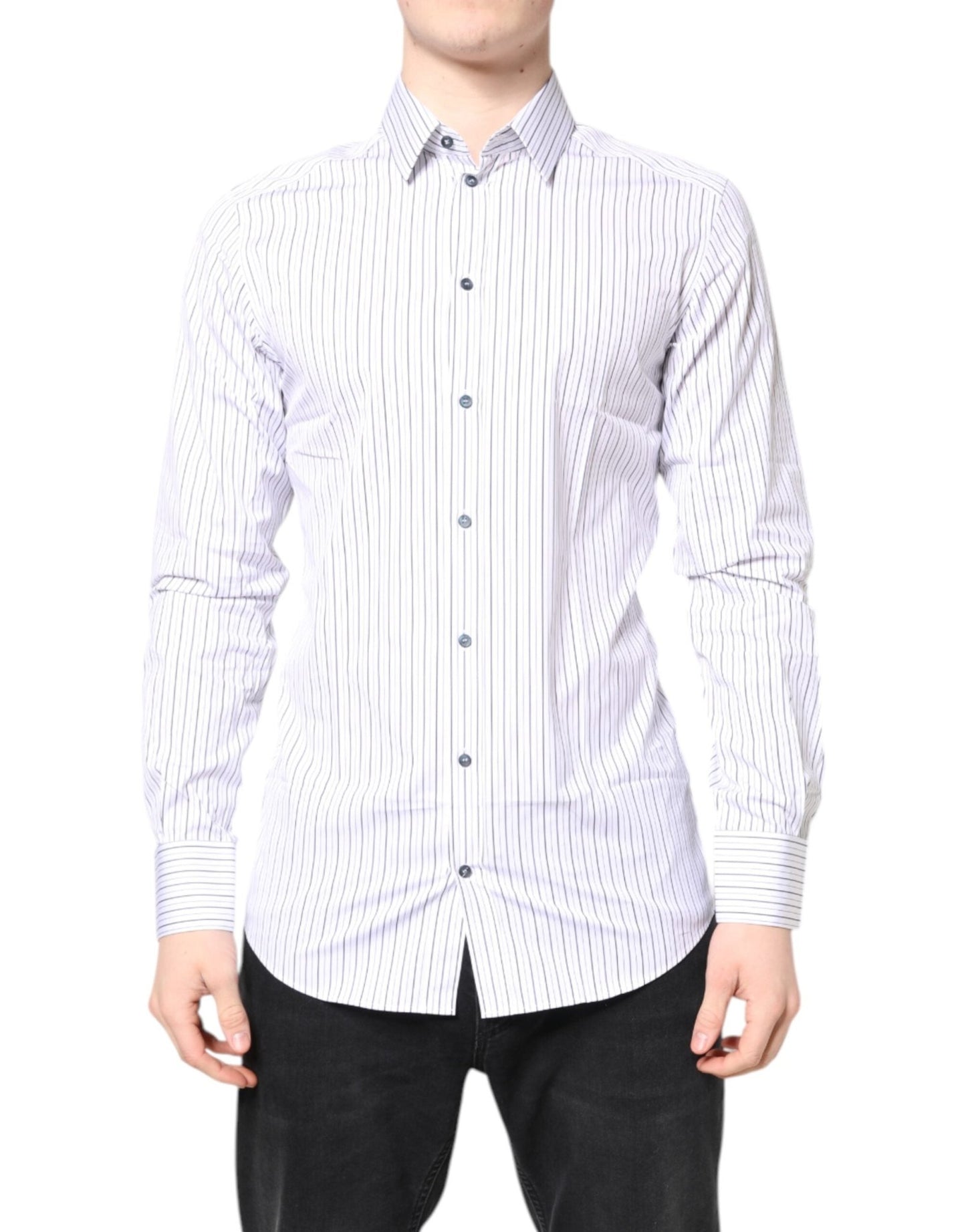 Dolce & Gabbana White Stripes GOLD Cotton Formal Shirt – IT39 | S par Dolce & Gabbana | Disponible sur Sandy Store ByNet