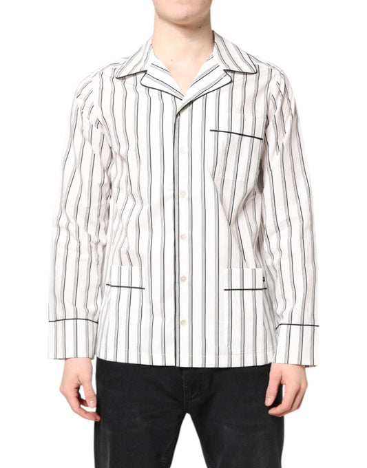 Dolce & Gabbana White Stripes Lounge Pajama Sleepwear Shirt – IT39 | S par Dolce & Gabbana | Disponible sur Sandy Store ByNet