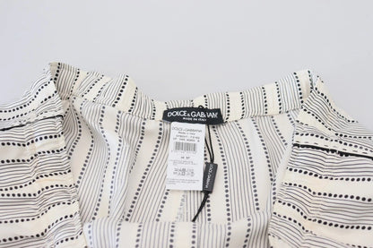 Dolce & Gabbana White Stripes Silk Lounge Trouser Pants – IT48 | M par Dolce & Gabbana | Disponible sur Sandy Store ByNet