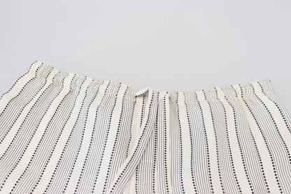 Dolce & Gabbana White Stripes Silk Lounge Trouser Pants – IT48 | M par Dolce & Gabbana | Disponible sur Sandy Store ByNet
