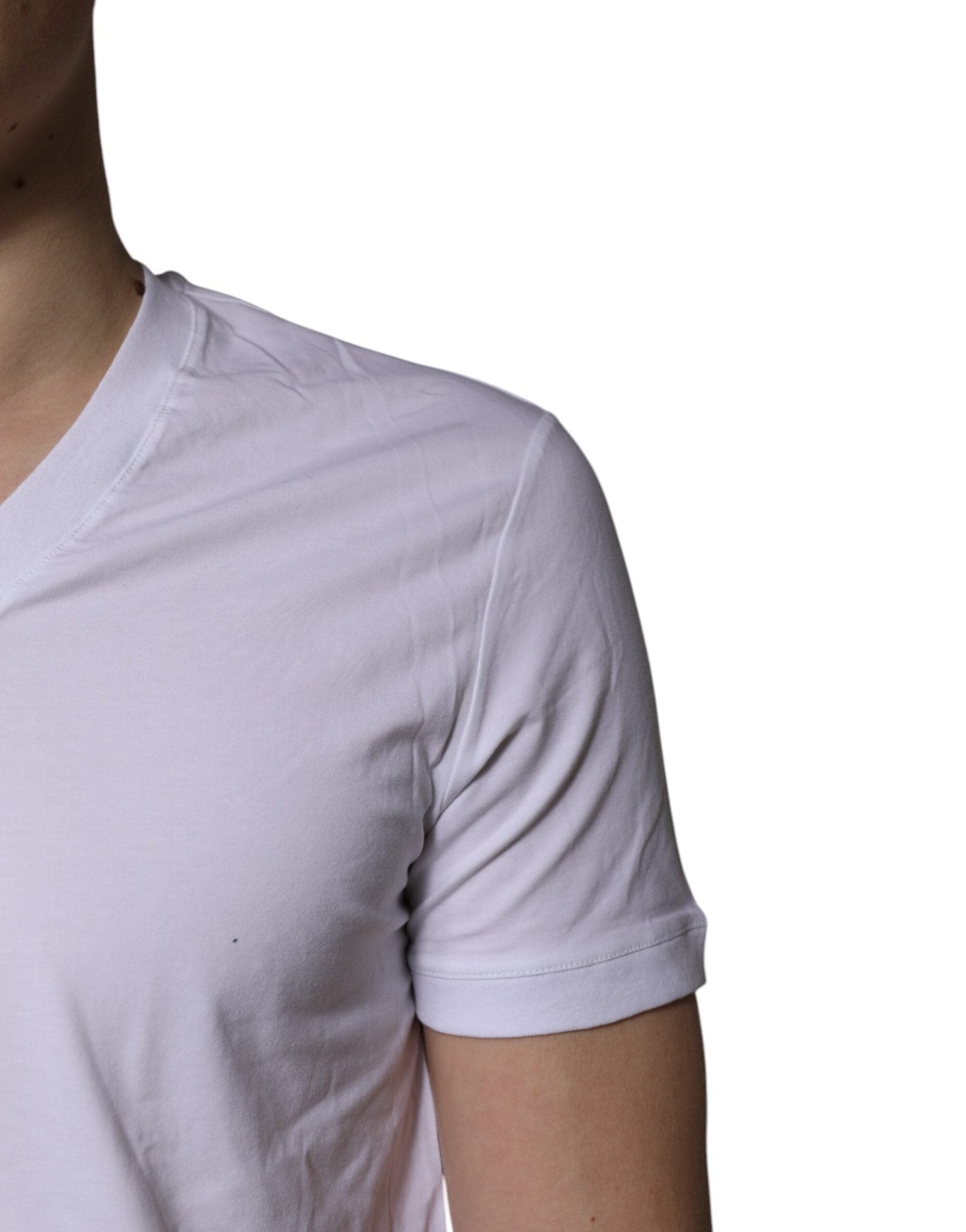 Dolce & Gabbana White V - neck Short Sleeves Underwear T-shirt - Sandy Store ByNet
