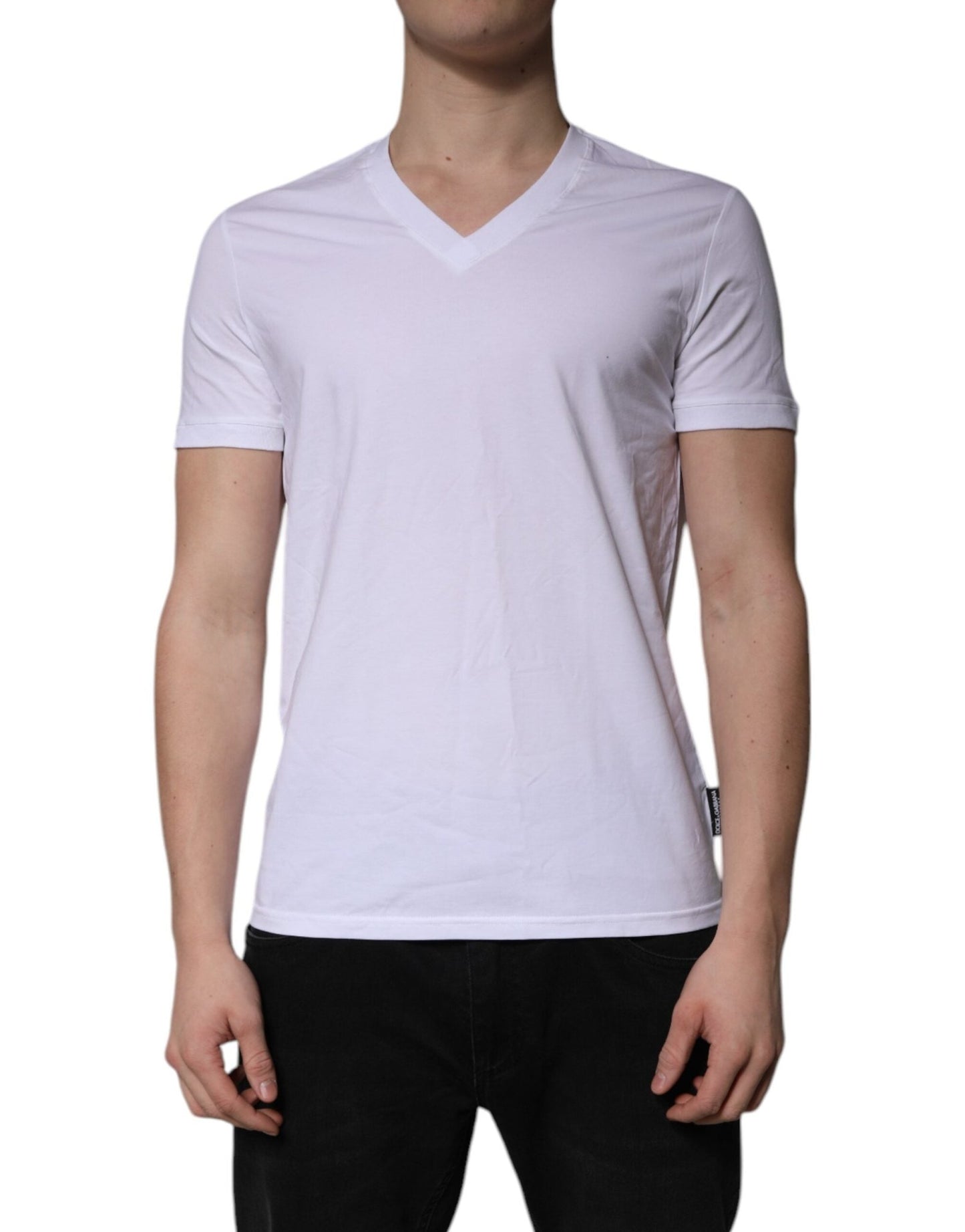 Dolce & Gabbana White V - neck Short Sleeves Underwear T-shirt - Sandy Store ByNet