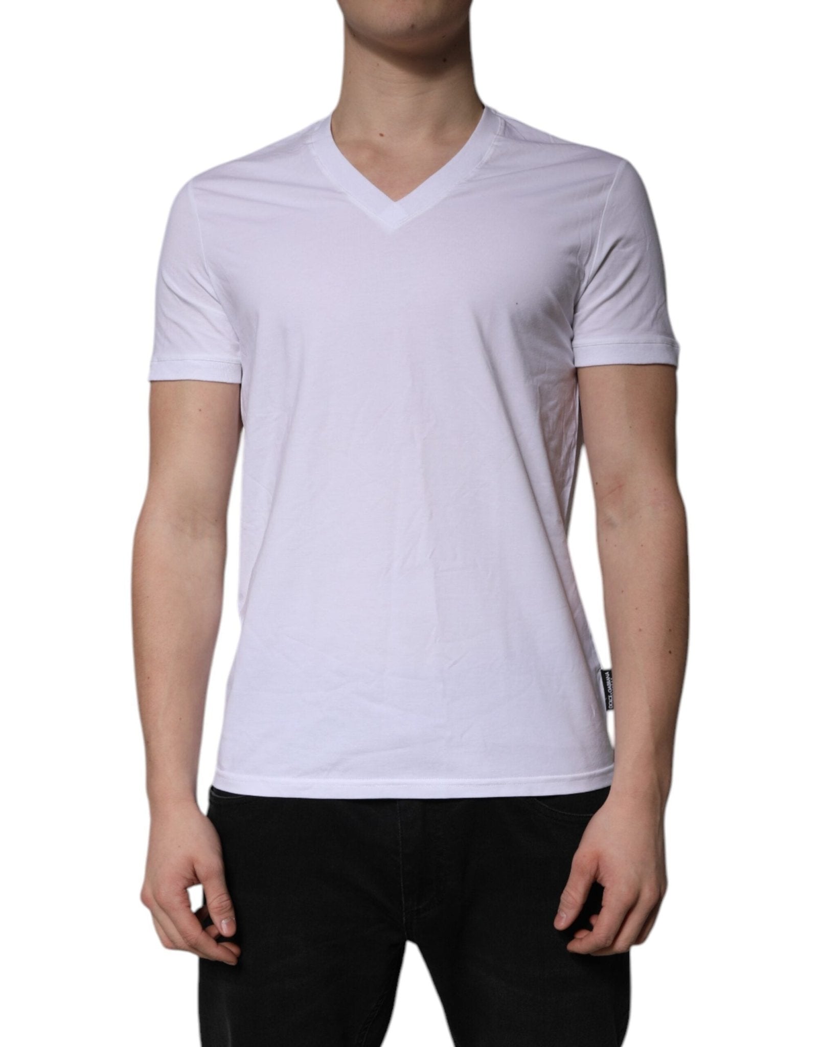 Dolce & Gabbana White V - neck Short Sleeves Underwear T-shirt - Sandy Store ByNet