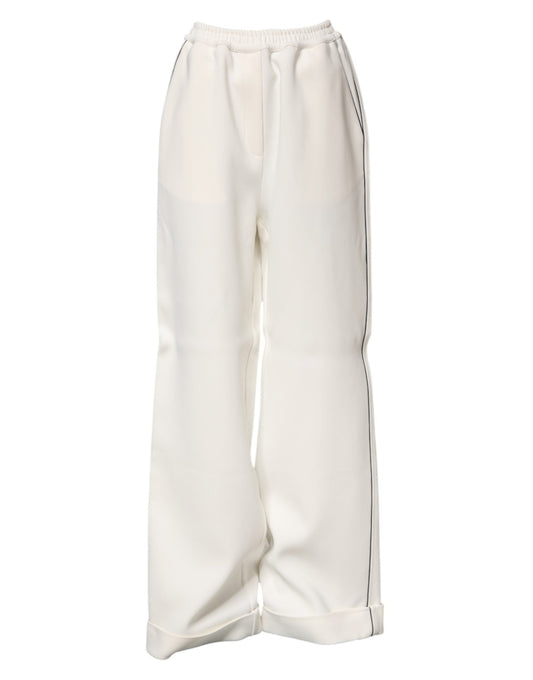 Dolce & Gabbana White Viscose Wide Leg Pull On Pants – IT40|S par Dolce & Gabbana | Disponible sur Sandy Store ByNet