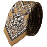 Dolce & Gabbana Yellow 100% Silk Wheel Print Adjustable Men Tie – par Dolce & Gabbana | Disponible sur Sandy Store ByNet