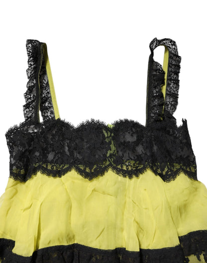 Dolce & Gabbana Yellow Black Babydoll Chemise Lingerie Dress – IT2 | S par Dolce & Gabbana | Disponible sur Sandy Store ByNet