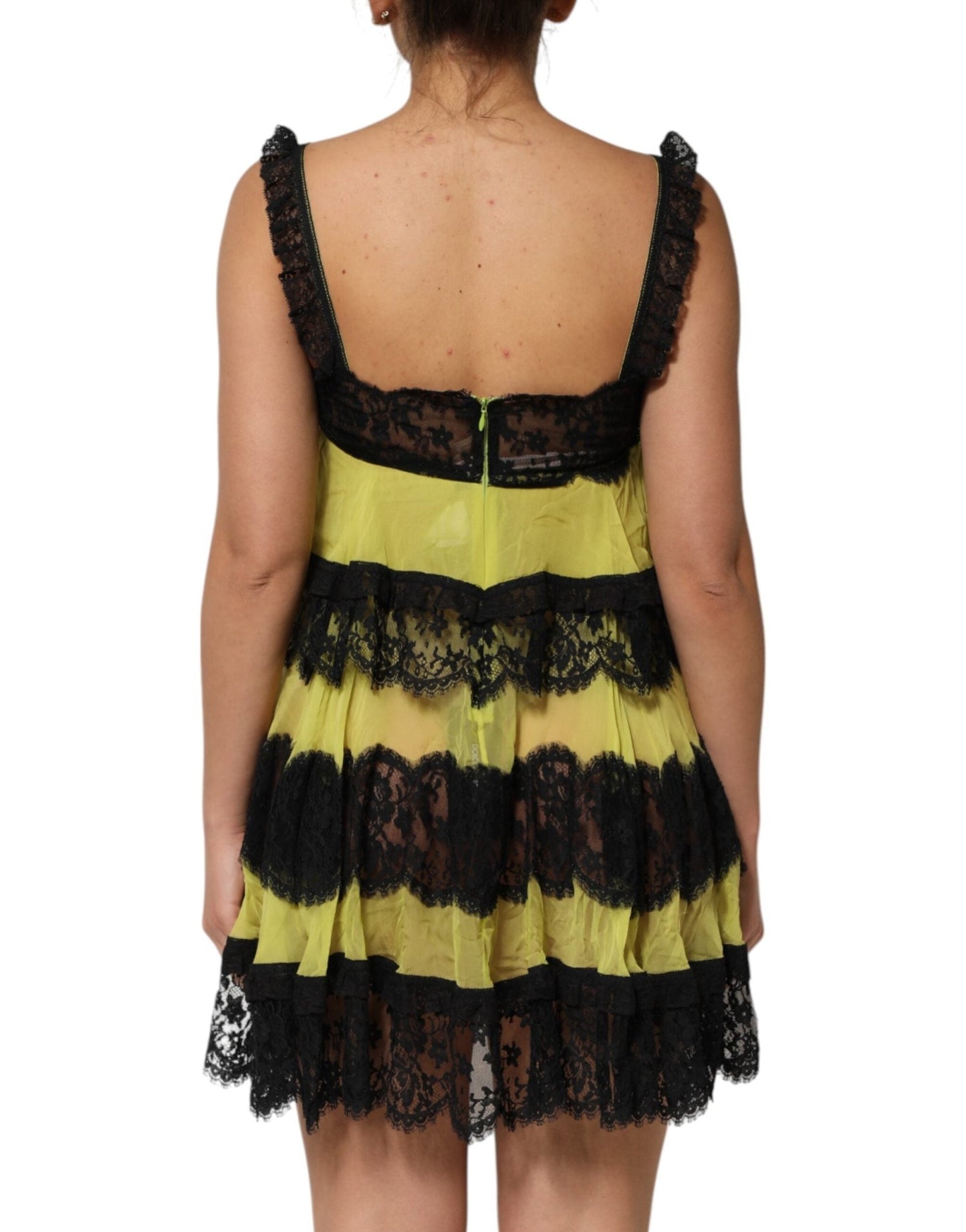 Dolce & Gabbana Yellow Black Babydoll Chemise Lingerie Dress – IT2 | S par Dolce & Gabbana | Disponible sur Sandy Store ByNet