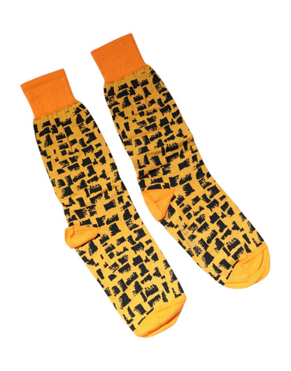 Dolce & Gabbana Yellow Black Print Mid Calf Men Socks – M par Dolce & Gabbana | Disponible sur Sandy Store ByNet