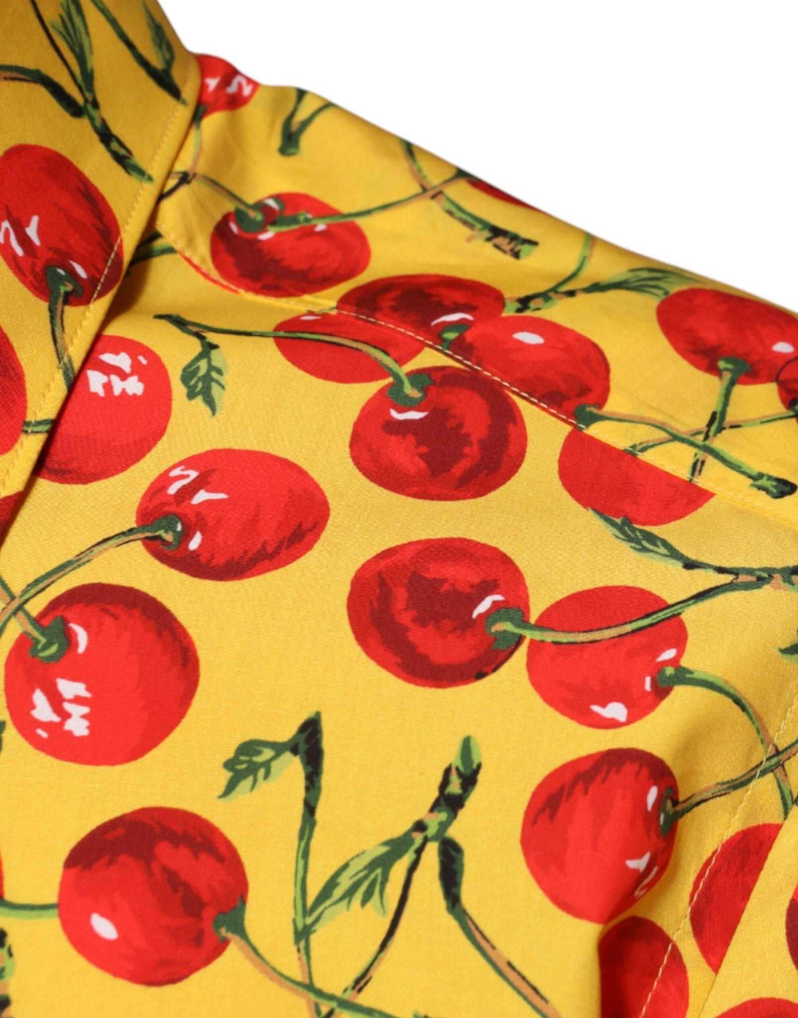 Dolce & Gabbana Yellow Cherry Cotton MARTINI Dress Shirt - Sandy Store ByNet