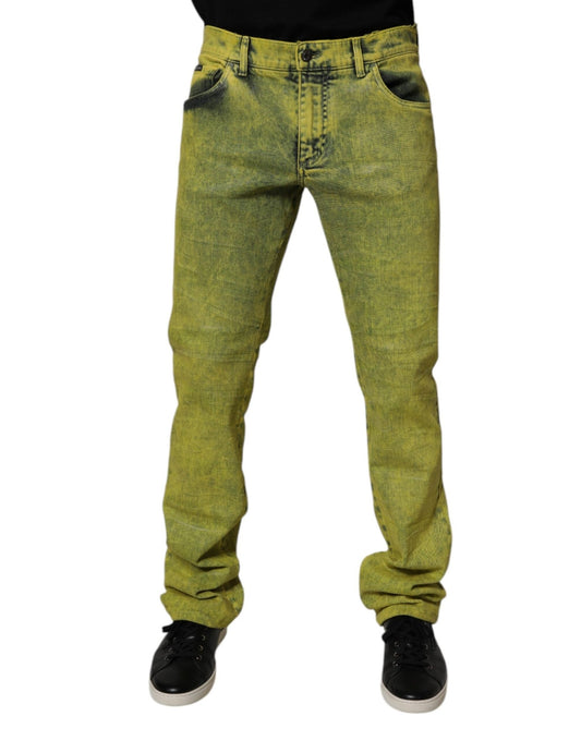 Dolce & Gabbana Yellow Cotton Stretch Skinny Men Denim Jeans – IT48 | M par Dolce & Gabbana | Disponible sur Sandy Store ByNet