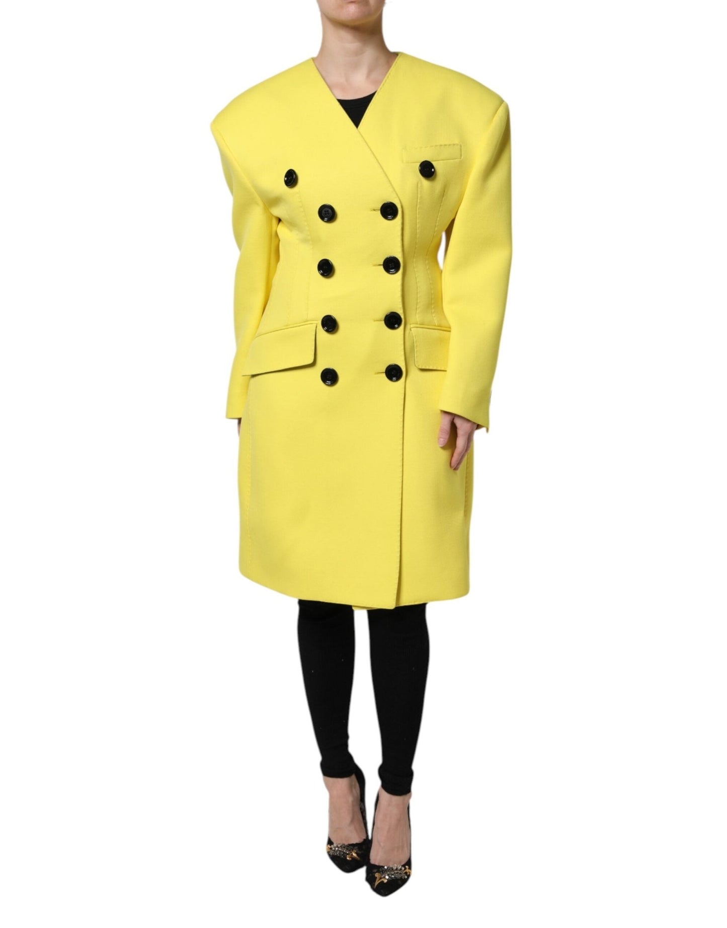 Dolce & Gabbana Yellow Double Breasted Trench Coat Jacket – IT36|XXS par Dolce & Gabbana | Disponible sur Sandy Store ByNet