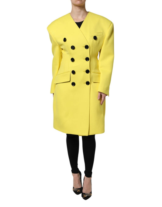 Dolce & Gabbana Yellow Double Breasted Trench Coat Jacket – IT36|XXS par Dolce & Gabbana | Disponible sur Sandy Store ByNet