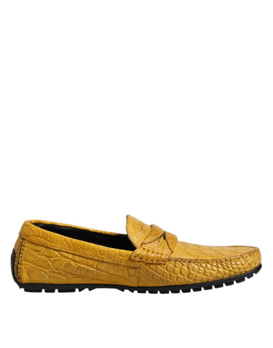 Dolce & Gabbana Yellow Exotic Leather Loafers Slip On Shoes – EU41/US8 par Dolce & Gabbana | Disponible sur Sandy Store ByNet