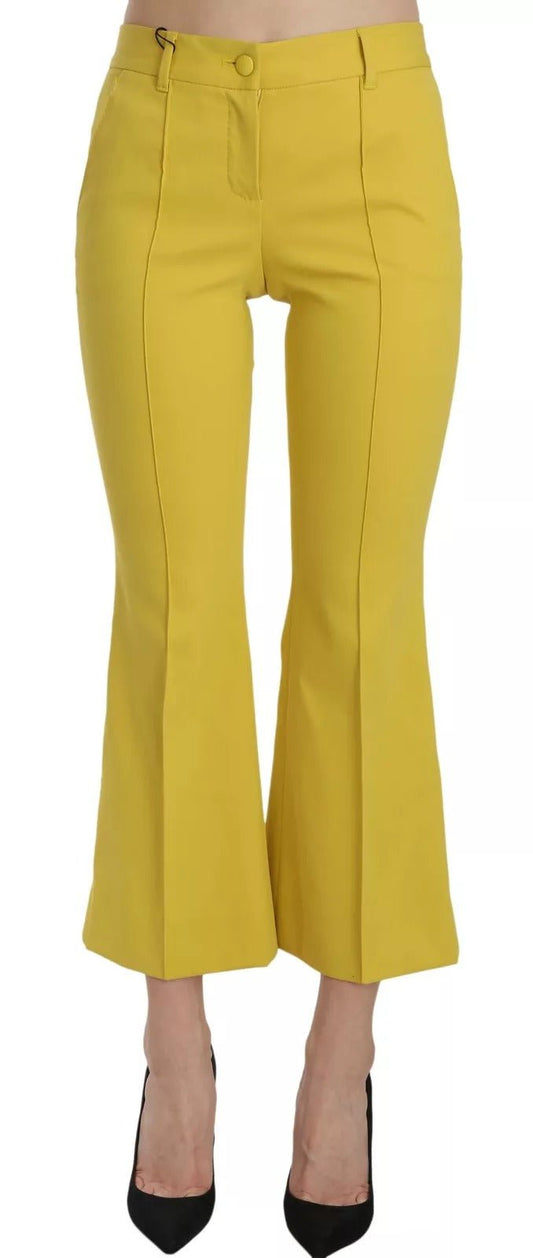Dolce & Gabbana Yellow Flared Bootcut Capri Cotton Pants – IT36 | XS par Dolce & Gabbana | Disponible sur Sandy Store ByNet