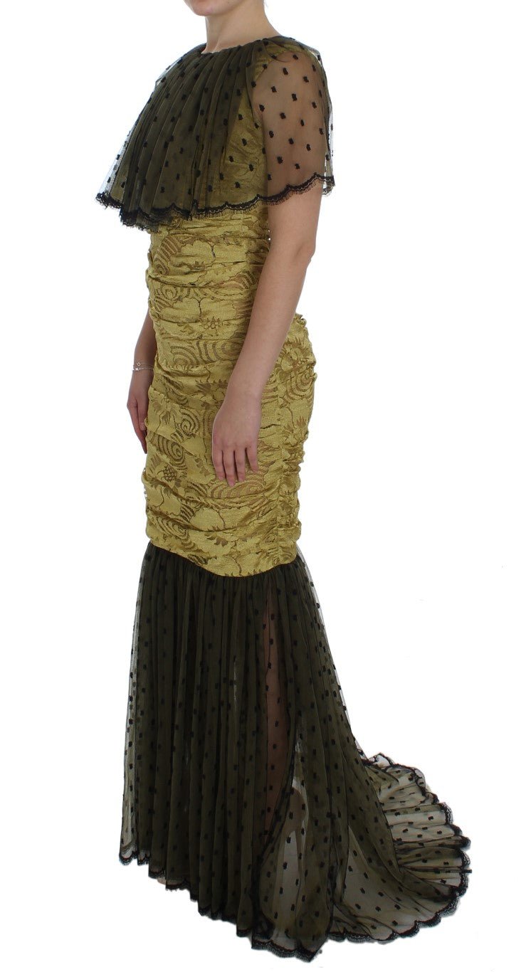 Dolce & Gabbana Yellow Floral Lace Sheath Dress - Sandy Store ByNet