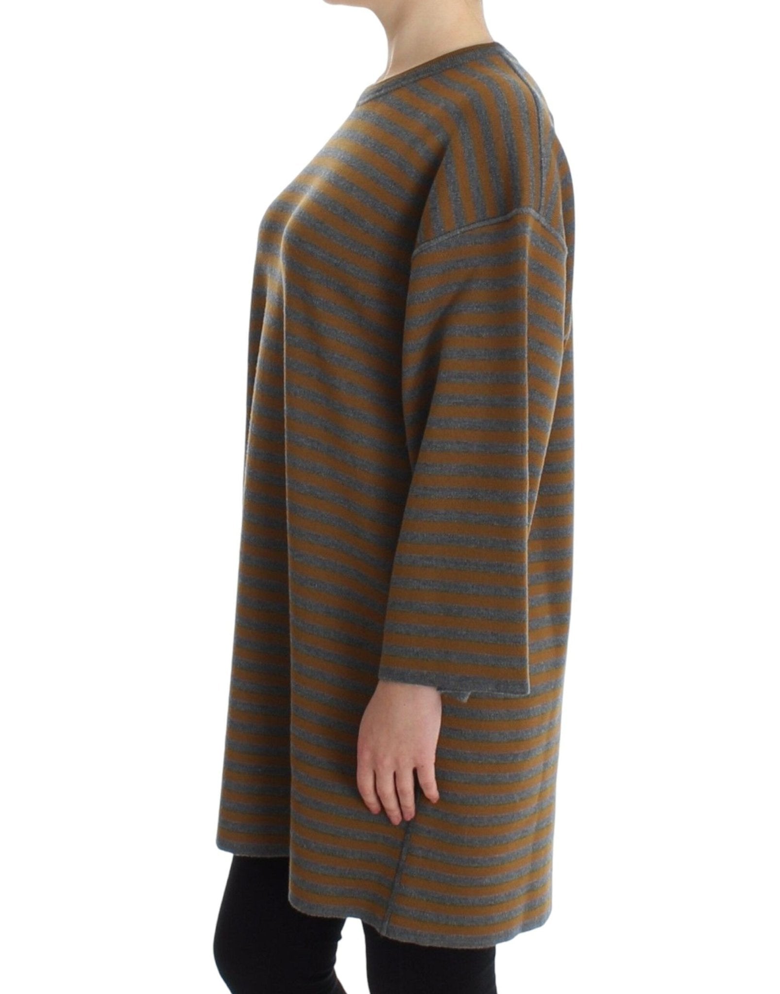 Dolce & Gabbana Yellow & Gray Striped Oversized Sweater - Sandy Store ByNet
