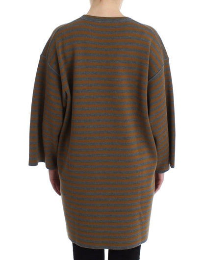 Dolce & Gabbana Yellow & Gray Striped Oversized Sweater - Sandy Store ByNet