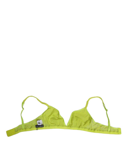 Dolce & Gabbana Yellow Green Nylon Soft Cup Brassiere Underwear – IT3 | M par Dolce & Gabbana | Disponible sur Sandy Store ByNet