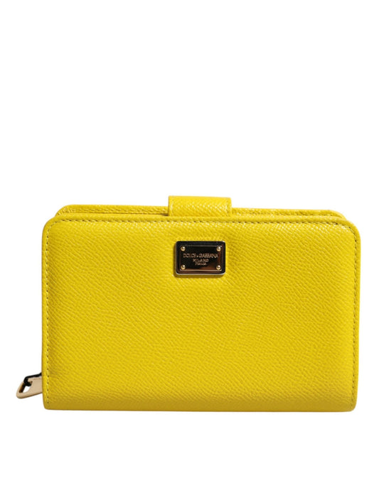 Dolce & Gabbana Yellow Leather Bifold Continental Clutch Wallet – par Dolce & Gabbana | Disponible sur Sandy Store ByNet