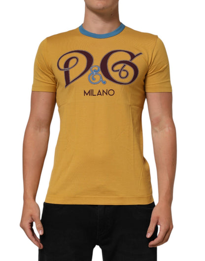 Dolce & Gabbana Yellow Logo Crew Neck Short Sleeves T-shirt – IT48 | M par Dolce & Gabbana | Disponible sur Sandy Store ByNet