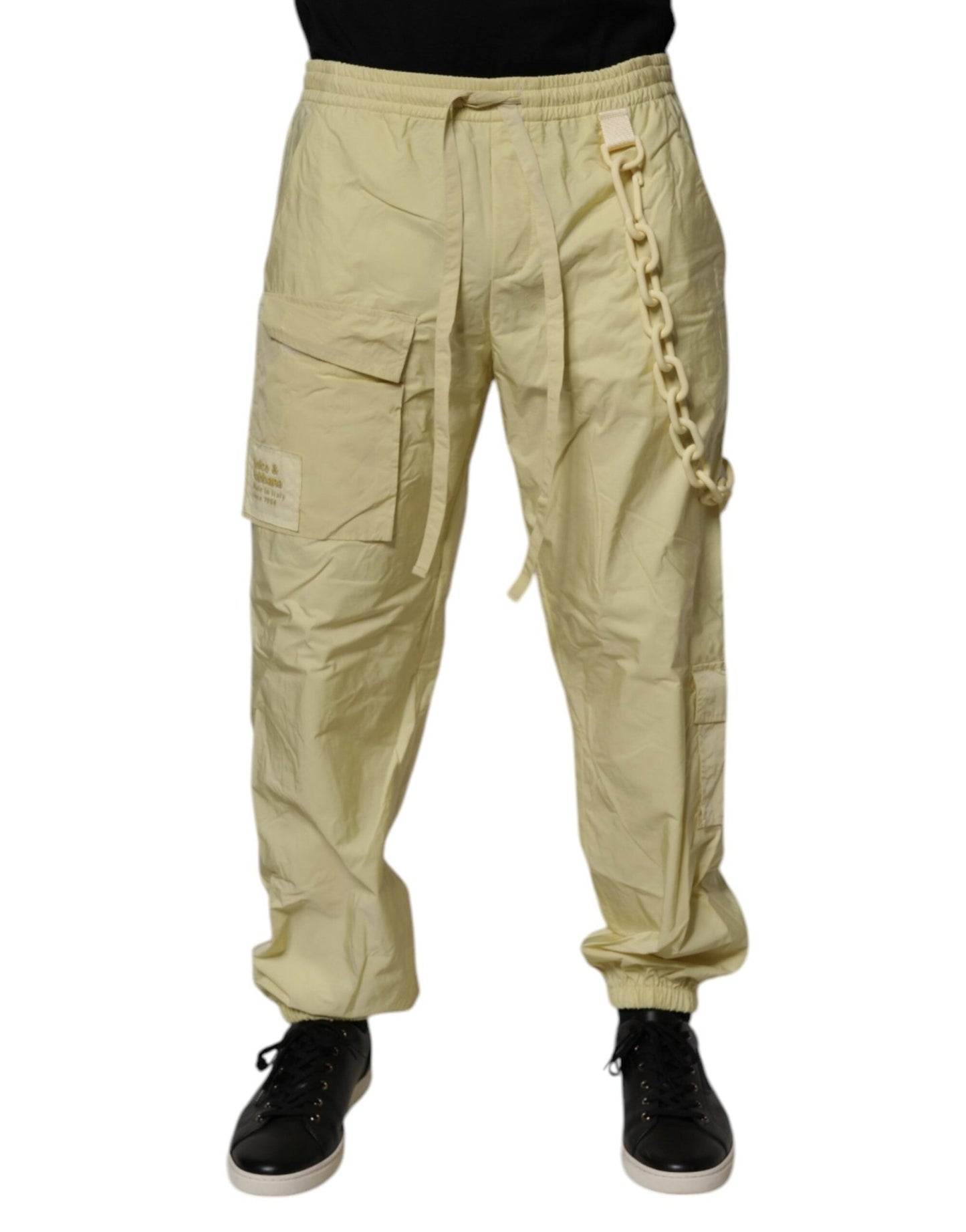 Dolce & Gabbana Yellow Nylon Cargo Chain Men Jogger Pants – IT48 | M par Dolce & Gabbana | Disponible sur Sandy Store ByNet