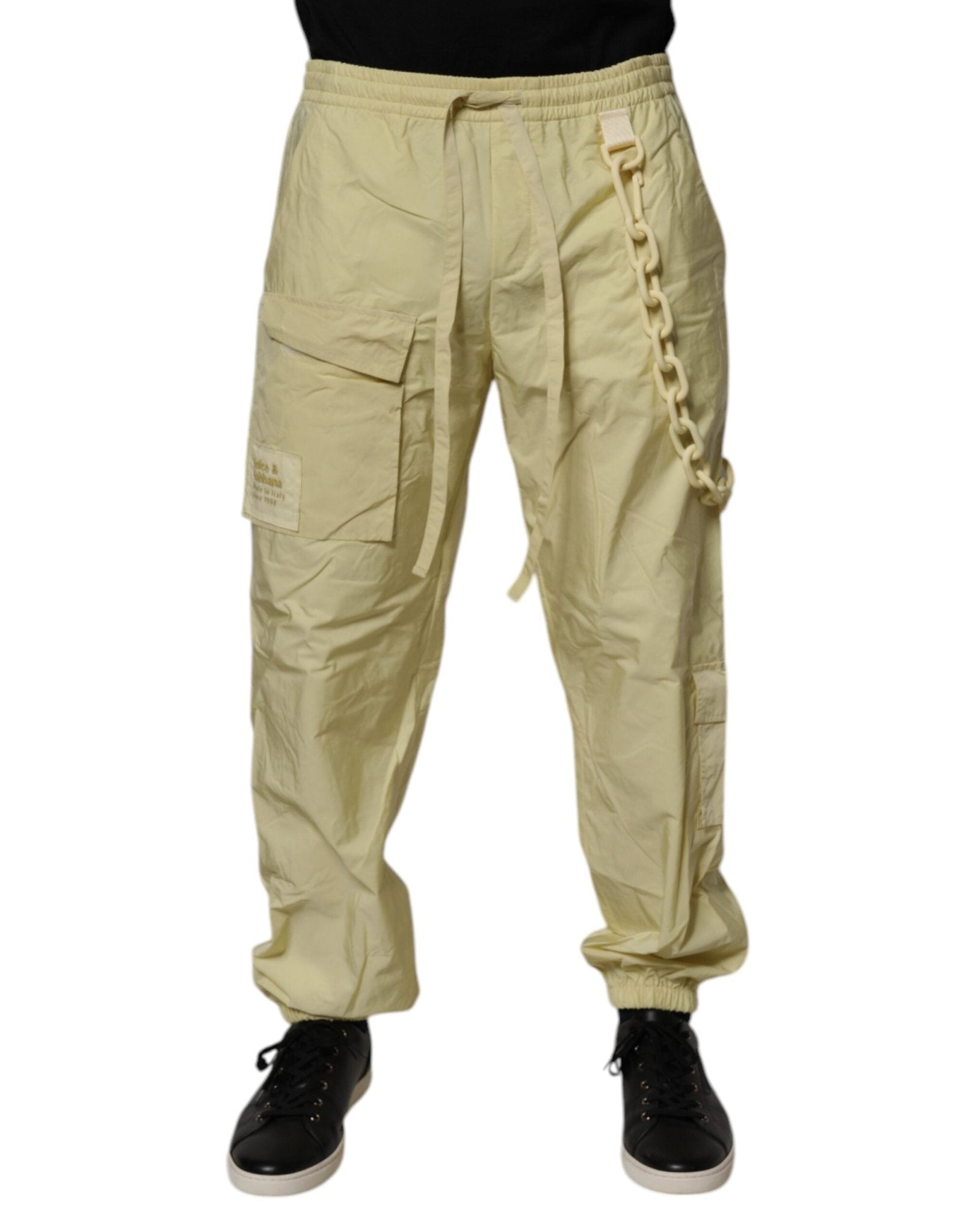 Dolce & Gabbana Yellow Nylon Cargo Chain Men Jogger Pants – IT48 | M par Dolce & Gabbana | Disponible sur Sandy Store ByNet