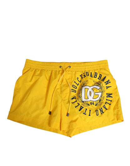 Dolce & Gabbana Yellow Nylon Logo Print Men Boxer Short Swimwear – IT4 | S par Dolce & Gabbana | Disponible sur Sandy Store ByNet