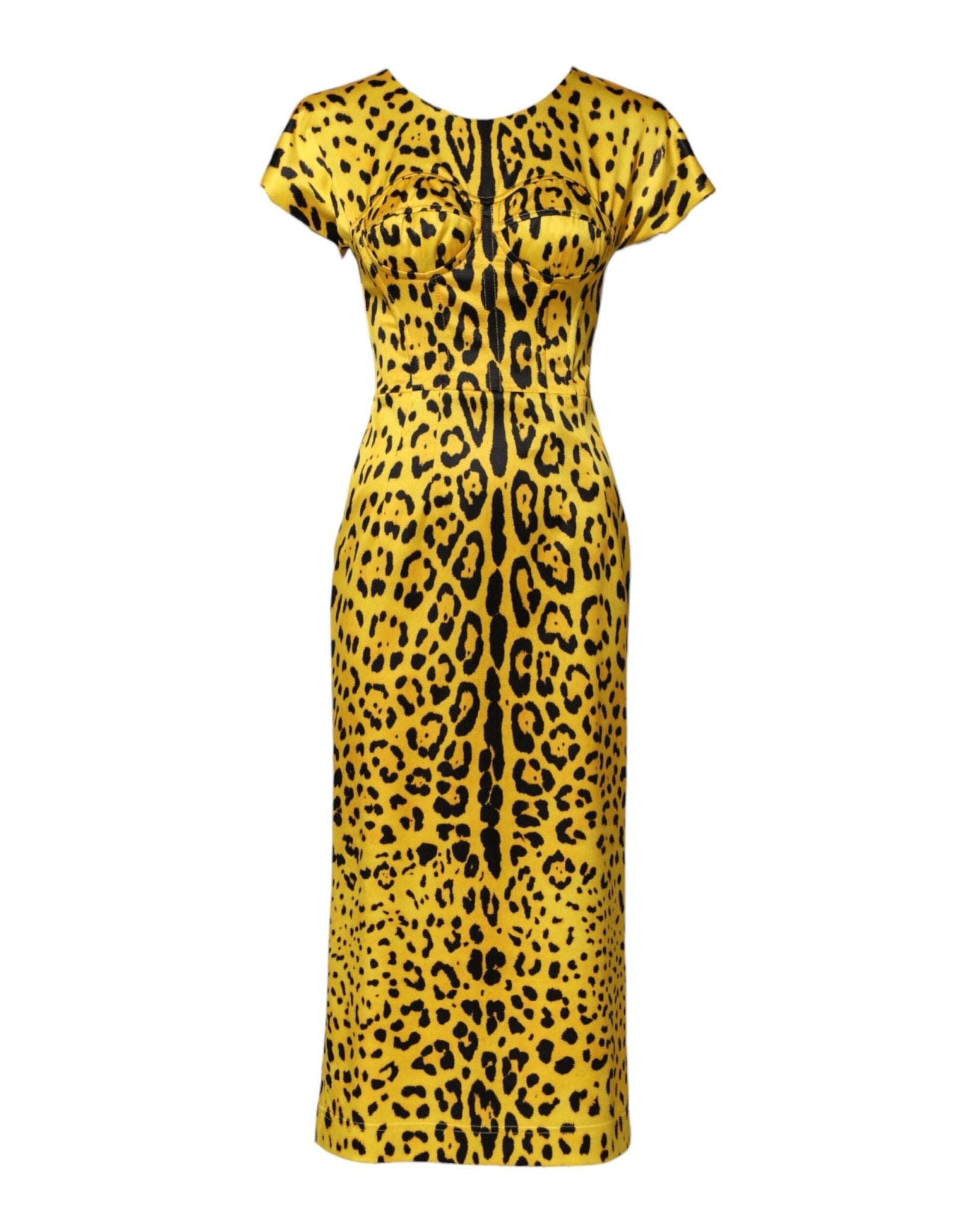 Dolce & Gabbana Yellow Polyester Leopard Midi Sheath Dress – IT38 | XS par Dolce & Gabbana | Disponible sur Sandy Store ByNet