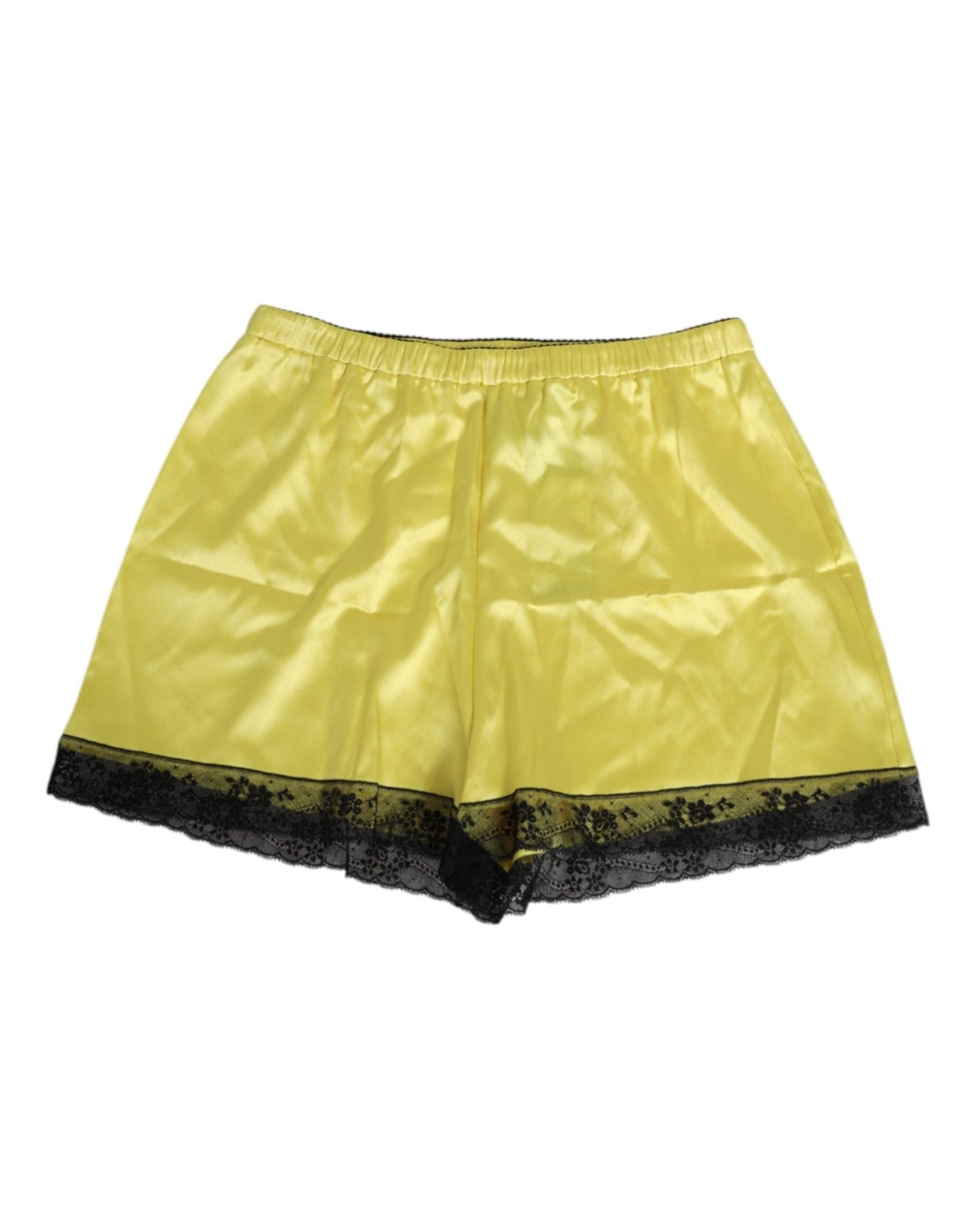 Dolce & Gabbana Yellow Satin Silk Mid Waist Underwear Shorts – IT2 | S par Dolce & Gabbana | Disponible sur Sandy Store ByNet