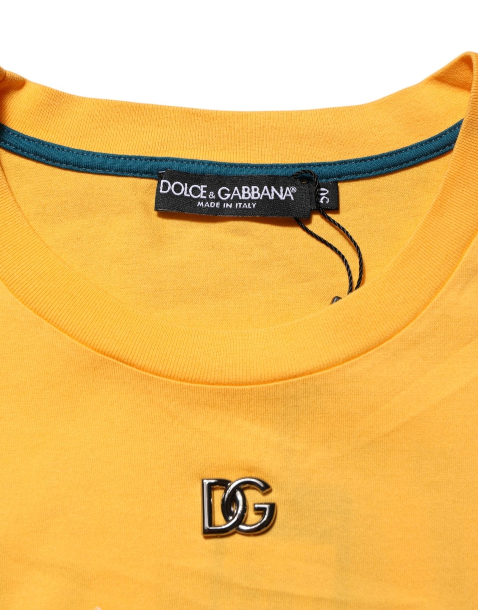 Dolce & Gabbana Yellow Secret Graden Floral Cotton CrewNeck T-shirt – IT50 | L par Dolce & Gabbana | Disponible sur Sandy Store ByNet