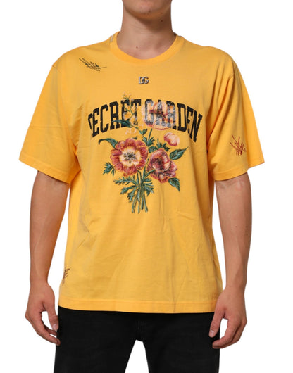 Dolce & Gabbana Yellow Secret Graden Floral Cotton CrewNeck T-shirt – IT50 | L par Dolce & Gabbana | Disponible sur Sandy Store ByNet