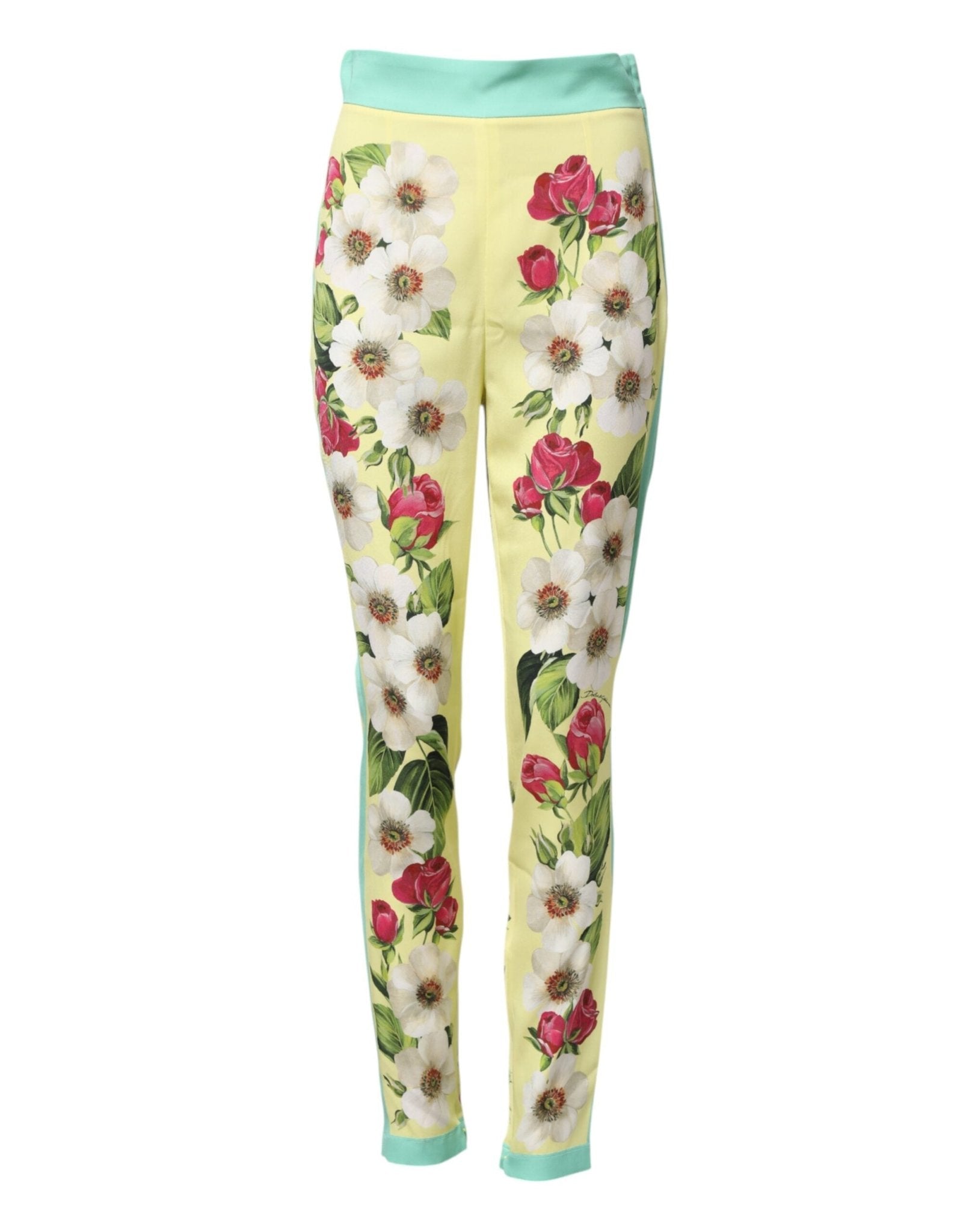 Dolce & Gabbana Yellow Silk Floral Leggings Pants – IT40|S par Dolce & Gabbana | Disponible sur Sandy Store ByNet