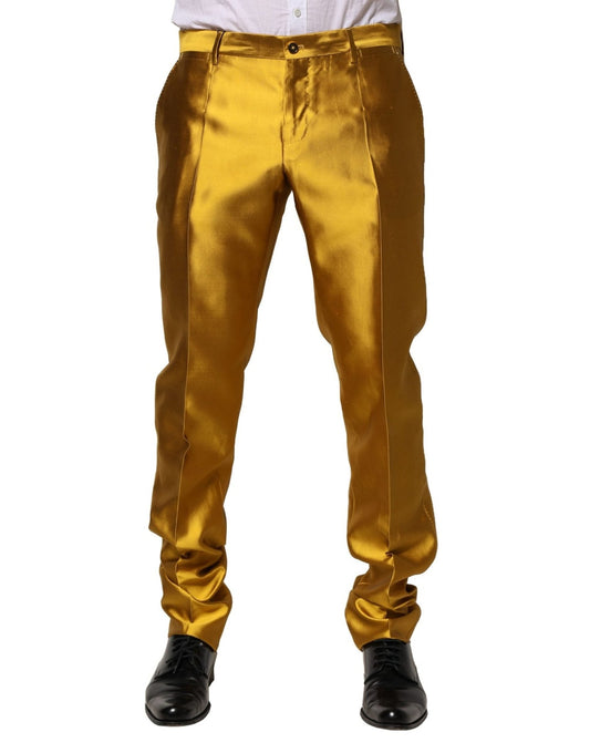 Dolce & Gabbana Yellow Silk Tapered Dress Men Pants – IT50 | L par Dolce & Gabbana | Disponible sur Sandy Store ByNet
