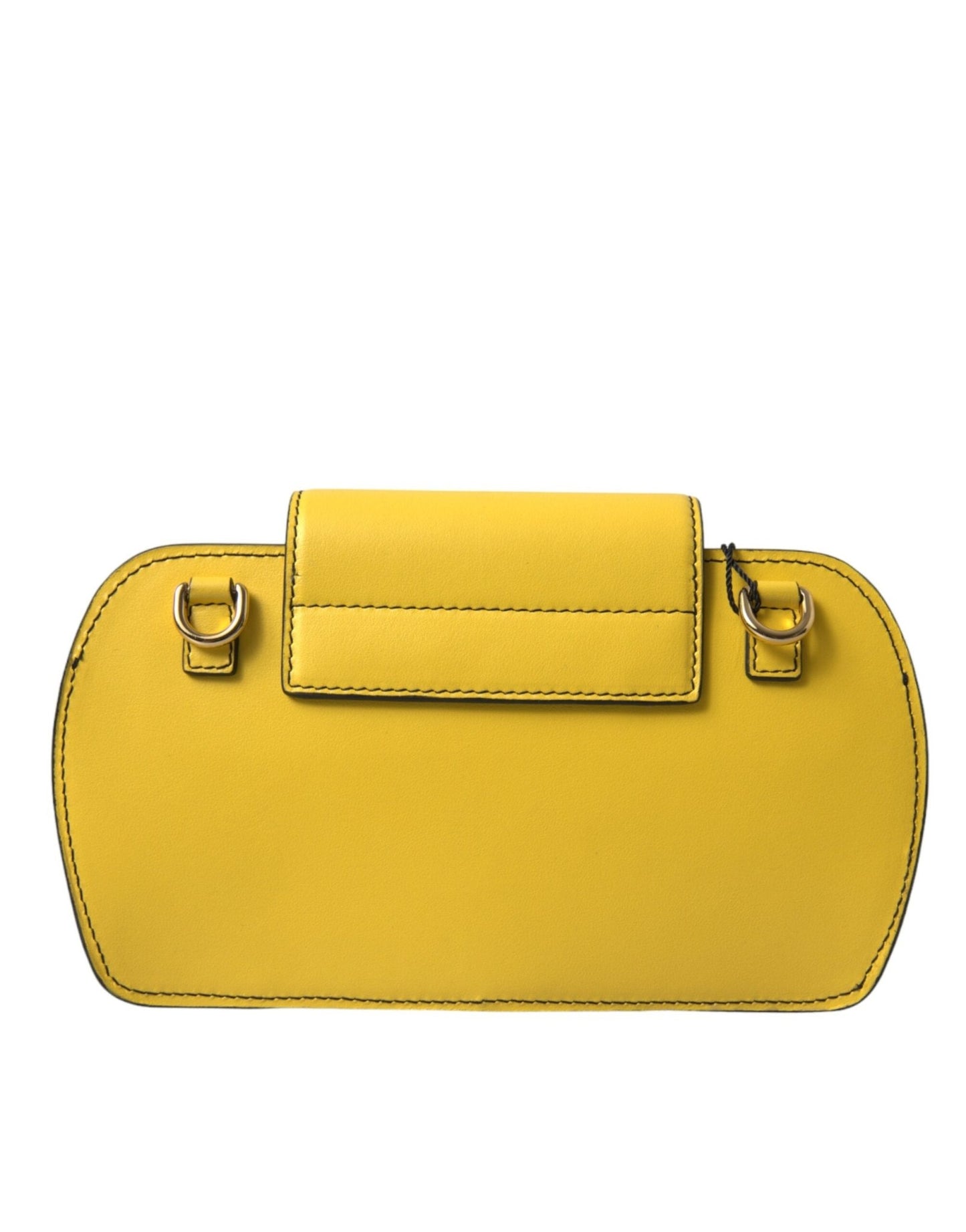 Dolce & Gabbana Yellow Smooth Leather DG Logo Clutch Crossbody Case Bag – par Dolce & Gabbana | Disponible sur Sandy Store ByNet