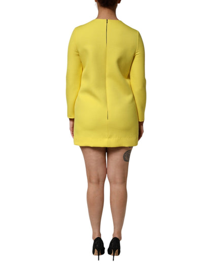 Dolce & Gabbana Yellow Viscose Acetate Mini Long Sleeve Dress – IT40|S par Dolce & Gabbana | Disponible sur Sandy Store ByNet