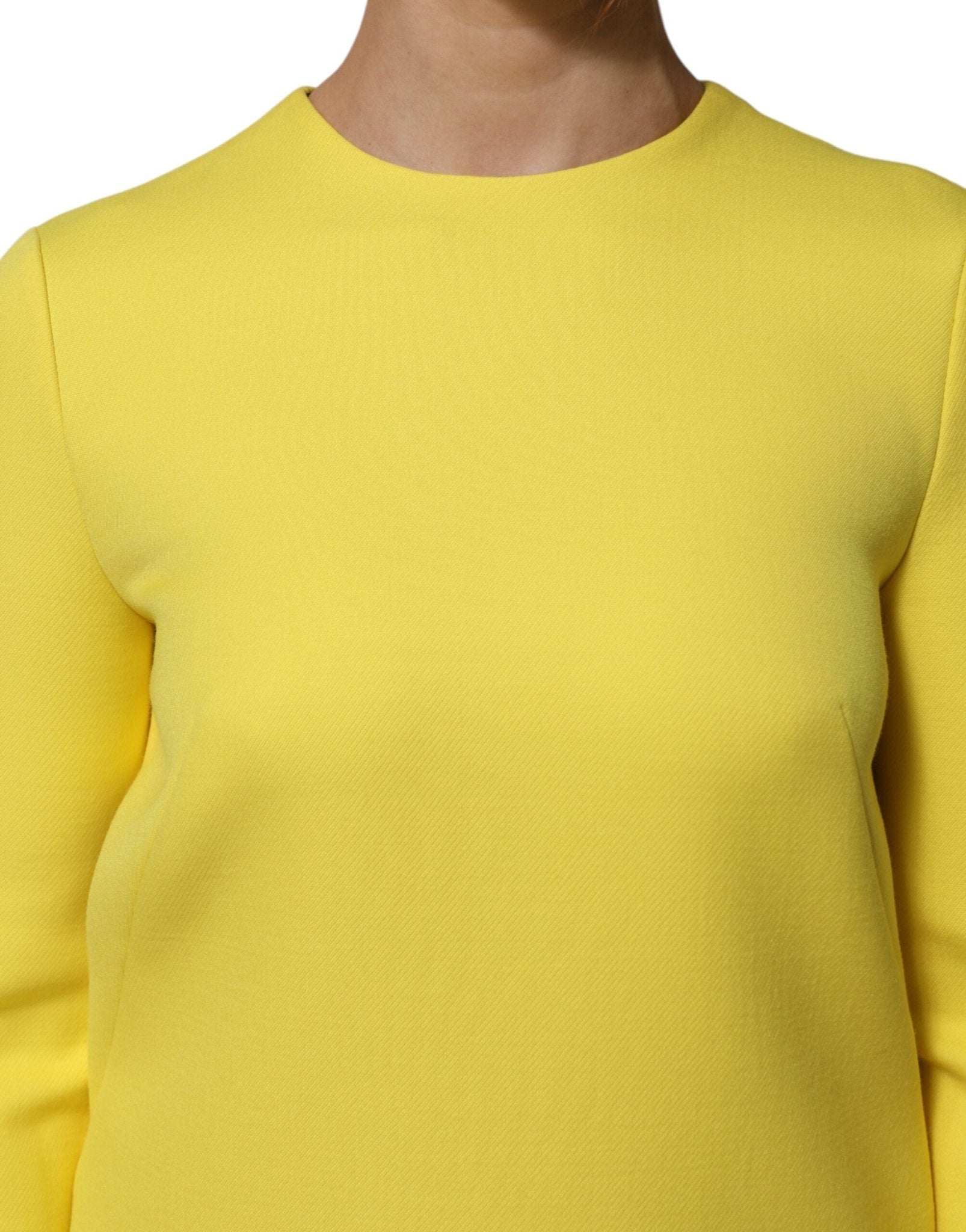 Dolce & Gabbana Yellow Viscose Acetate Mini Long Sleeve Dress – IT40|S par Dolce & Gabbana | Disponible sur Sandy Store ByNet
