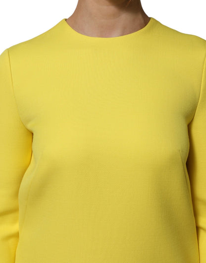 Dolce & Gabbana Yellow Viscose Acetate Mini Long Sleeve Dress – IT40|S par Dolce & Gabbana | Disponible sur Sandy Store ByNet